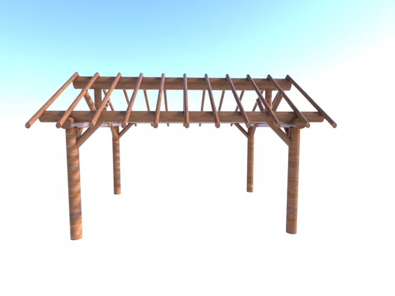 Gazebo - Side view, Logs